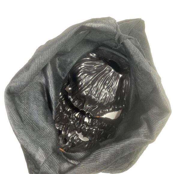 Halloween Pumpkin Skull Mask With Hood Adult Size Black Orange - Picture 7 of 8